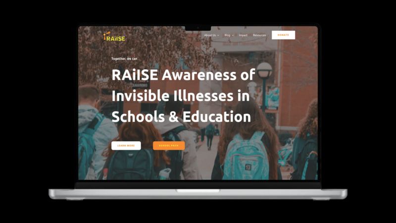 Raiise website desktop view