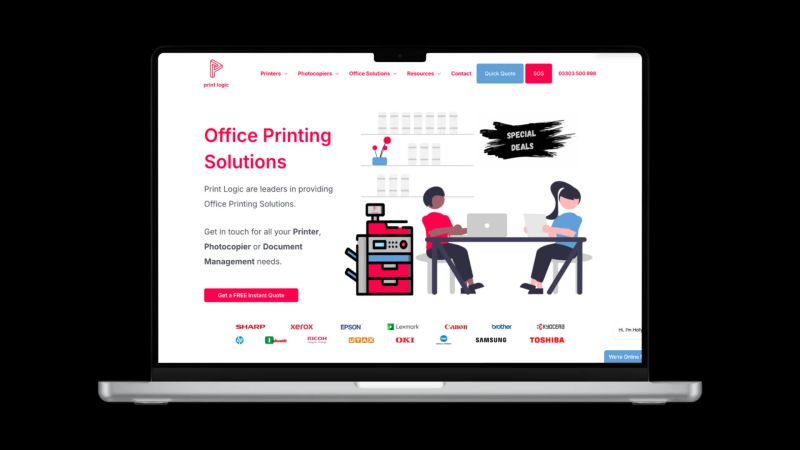 Print Logic website desktop view